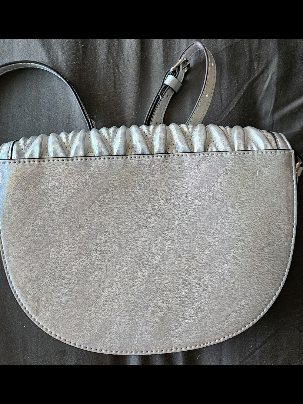 GUESS Iridescent Quilted Crossbody Bag in Silver - Picture 2 of 4